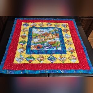Noah's Ark small quilted blanket, lap blanket, or wall hanging
